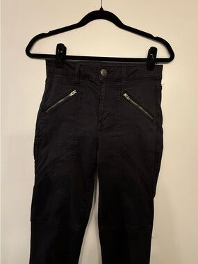 American Eagle Black Moto Skinny Pants Size 2 High Rise Zip Detail